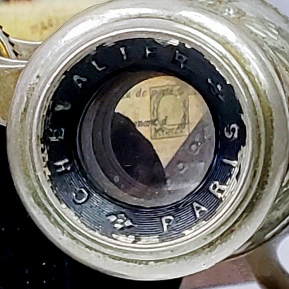 Antique Opera Glasses Binoculars "Chevalier Paris" France 1898-1900 Floral Leaf - Picture 6 of 15